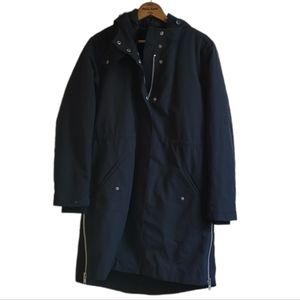 MADEWELL Side Zip Parka Lined Faux Fur Black XS